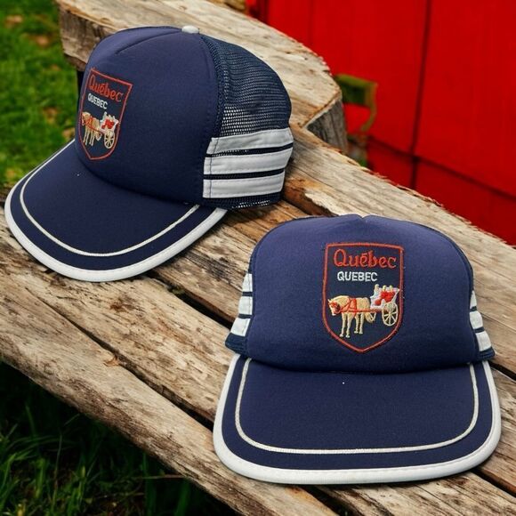 Vintage Québec Snapback Mesh Trucker Hat - Picture 1 of 15